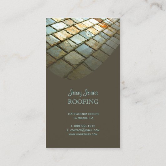 Dach, Schieferdach, Foto Visitenkarte (Rückseite)