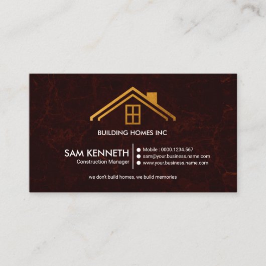 Dach-Spitze des roter Schmutz-vorzüglichen Visitenkarte (Vorderseite)