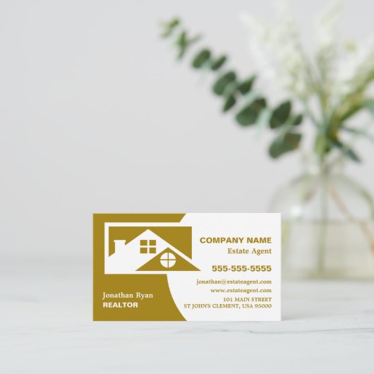 Dach-Tops, Realtor, Anwesen Agent Business Card Visitenkarte (Stehend Vorderseite)