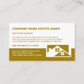 Dach-Tops, Realtor, Anwesen Agent Business Card Visitenkarte (Rückseite)