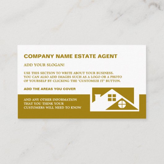 Dach-Tops, Realtor, Anwesen Agent Business Card Visitenkarte (Rückseite)