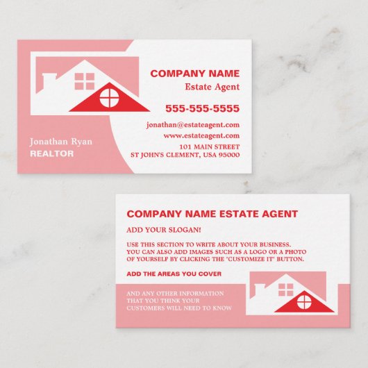 Dach Tops, Realtor, Anwesen Agent Visitenkarte (Vorne/Hinten)