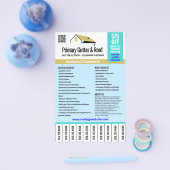 Dach- und Gutter-Dienste reißen Telefonnummern ab Flyer (Einzeln)