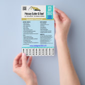 Dach- und Gutter-Dienste reißen Telefonnummern ab Flyer (Handgriff)