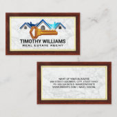 Dach und Keys | Holzgrenze | Marmor Visitenkarte (Vorne/Hinten)