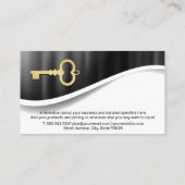 Dach und Stadt | Metallic | Gold Skelettschlüssel Visitenkarte (Rückseite)