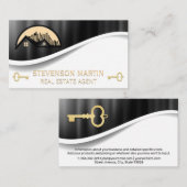 Dach und Stadt | Metallic | Gold Skelettschlüssel Visitenkarte (Vorne/Hinten)