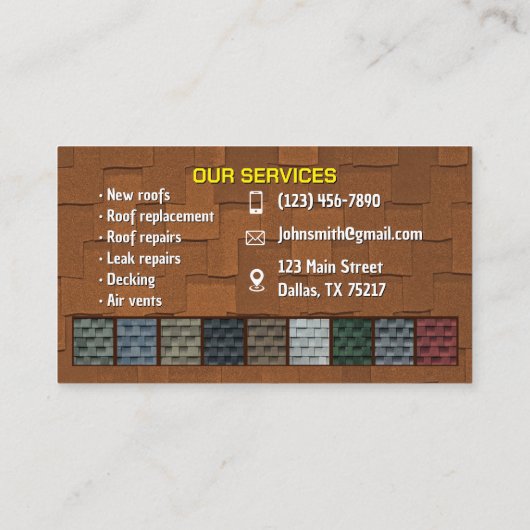 Dach-Visitenkarten Visitenkarte (Rückseite)