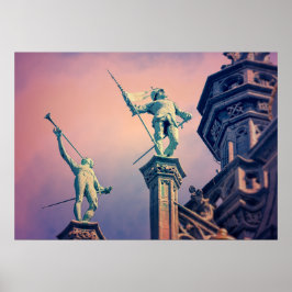 Dach von Maison du Roi am Großen Platz in Brüssel Poster