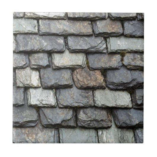 Dachabdeckung mit Schiefer-Teller Fliese (Vorderseite)