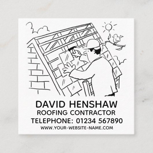 Dacharbeiter oder Dachdecker Quadratische Visitenkarte (Vorderseite)