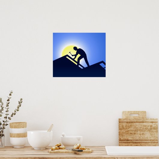 Dacharbeiter Poster (Küche)