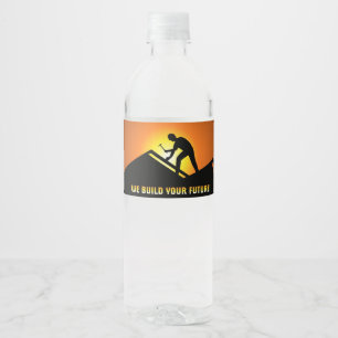Dacharbeiter Wasserflaschenetikett