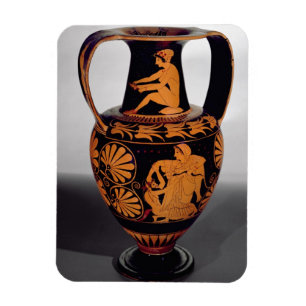 Dachboden Rotzahl Amphora, der ein Satyr struggl Magnet