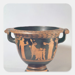 Dachboden Rotzahl Glocke krater, c.450-440 BC Quadratischer Aufkleber
