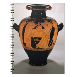 Dachboden Rotzahl stamnos, die den Säugling Hera Notizblock