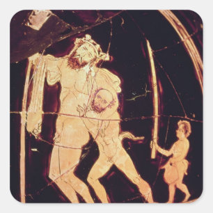 Dachboden Rotzahl Vase Quadratischer Aufkleber