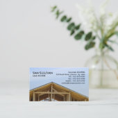 Dachdecker-Bauunternehmer Visitenkarte (Stehend Vorderseite)