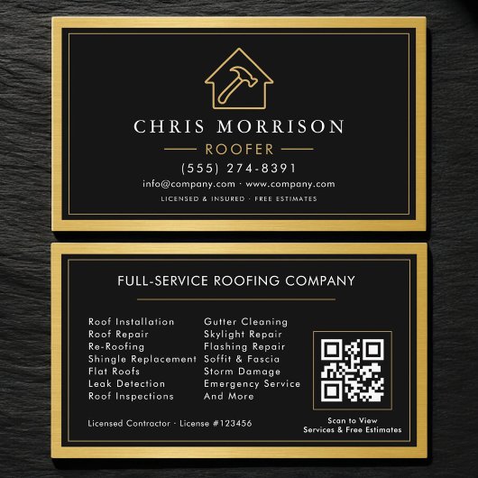 Dachdecker-Dachdecker-Service QR-Code Professional Visitenkarte