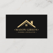 Dachdecker Dachdeckermeister Logo Schwarz Modern Visitenkarte (Vorderseite)