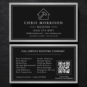 Dachdecker-Dachservice-QR-Code-Unternehmer Visitenkarte