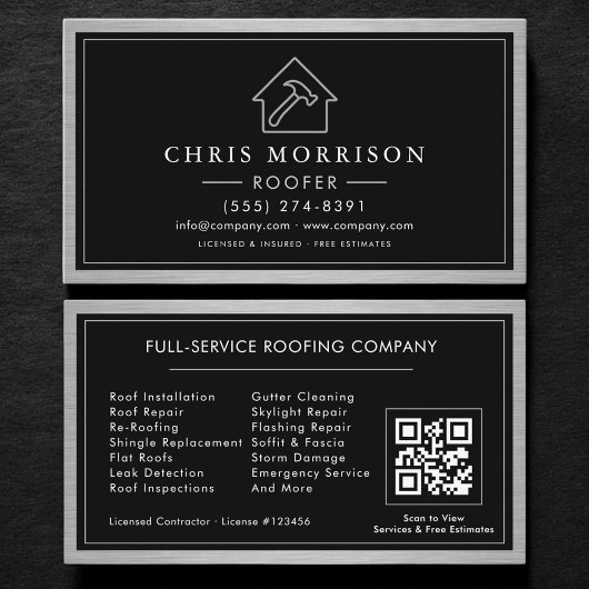 Dachdecker-Dachservice-QR-Code-Unternehmer Visitenkarte