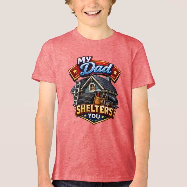 Dachdecker/Hausbauer Tri-Blend Shirt (Vorderseite)