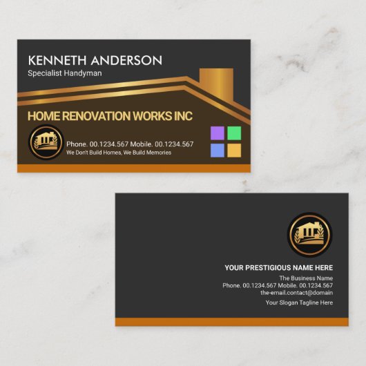 Dachdecker-Konstruktionsauftragnehmer Visitenkarte (Vorne/Hinten)