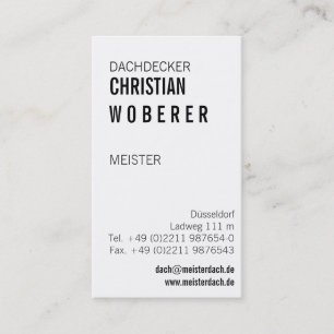 Dachdecker Meister Visitenkarte