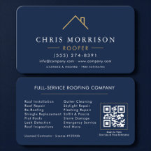 Dachdecker Navy Blau Gold QR Code