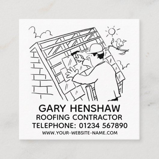 Dachdecker oder Dachdecker Quadratische Visitenkarte (Vorderseite)