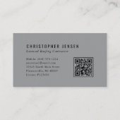 Dachdecker QR Code Dachdeckerbetrieb Grau Schwarz Visitenkarte (Rückseite)
