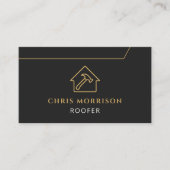 Dachdecker-QR-Code Dachdeckerfirma Schwarz Gold Visitenkarte (Vorderseite)