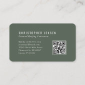 Dachdecker QR-Code Dunkelgrün Abgerundet Visitenkarte (Rückseite)