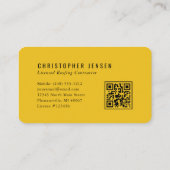 Dachdecker QR-Code Fett Gelb Schwarz Abgerundet Visitenkarte (Rückseite)