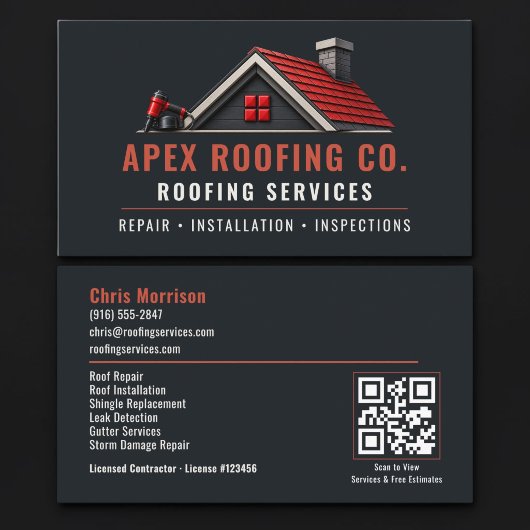 Dachdecker QR-Code Professionelle Dienstleistungen Visitenkarte