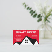 Dachdecker | Roofer Red Visitenkarte (Stehend Vorderseite)