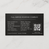 Dachdecker-Service-QR-Code Metallisch Visitenkarte (Rückseite)