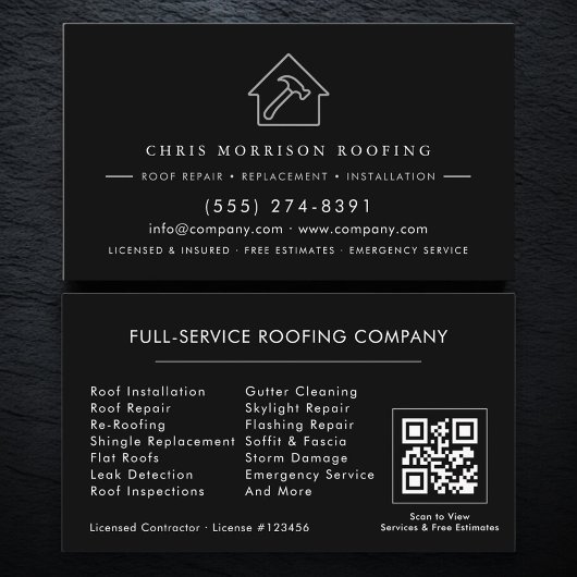 Dachdecker-Service-QR-Code Visitenkarte