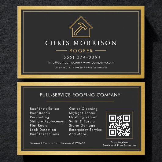 Dachdecker-Service-QR-Code Visitenkarte
