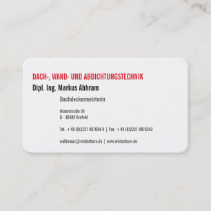 Dachdecker Visitenkarte