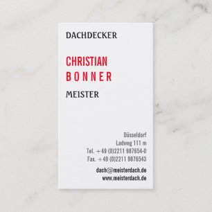 Dachdecker Visitenkarten Visitenkarte