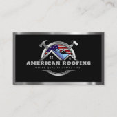 Dachdeckerbau - Amerikanische Flagge QR-Code Visitenkarte (Vorderseite)