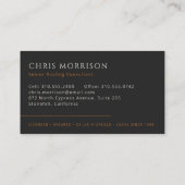 Dachdeckerbau Modernes Schwarzkupfer Visitenkarte (Rückseite)