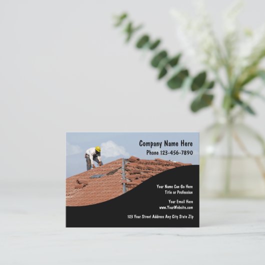 Dachdeckerbausteine mit großem Design Visitenkarte (Stehend Vorderseite)