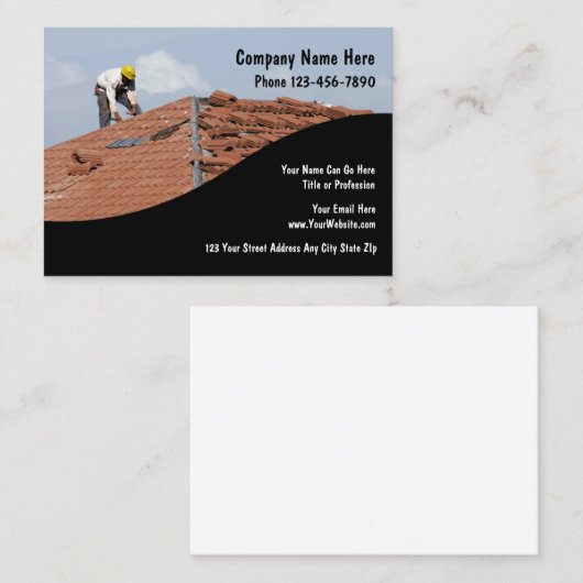 Dachdeckerbausteine mit großem Design Visitenkarte (Vorne/Hinten)