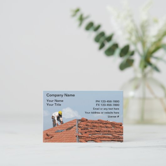 Dachdeckerbild Visitenkarte (Stehend Vorderseite)