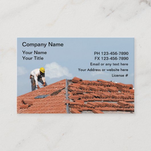 Dachdeckerbild Visitenkarte (Vorderseite)