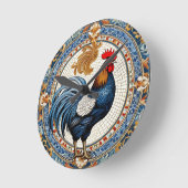 Dachdeckermosaik Runde Wanduhr (Winkel)