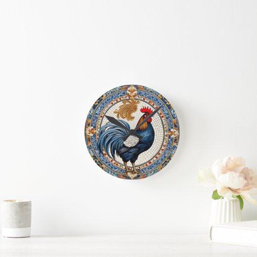 Dachdeckermosaik Runde Wanduhr (Zuhause)